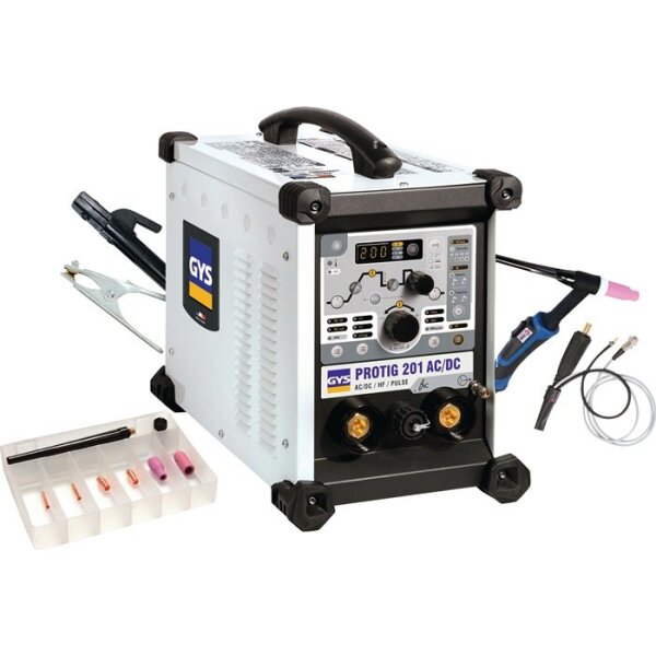 Gys TIG-Schweißanlage PROTIG 201 AC/DC HF FV mit Zubehör 10 - 200 A gasgekühlt