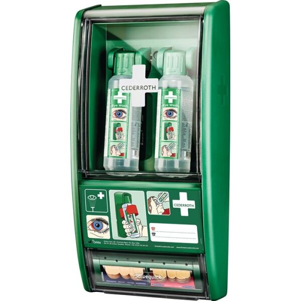 Cederroth Augenspülstation H560xB290xT120ca.mm 2 x 0,5 l, 1 x Pflasterspender