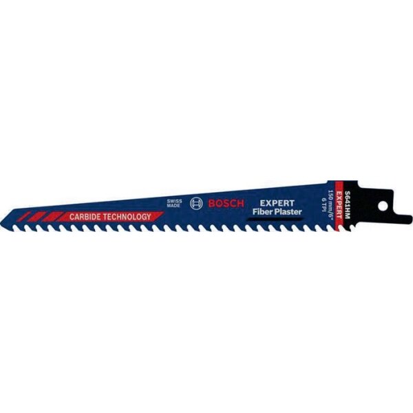 Bosch Säbelsägeblatt Expert Fiber Plaster S 641 HM Länge 150 mm Breite 19 mm 4,3 mm S-Schaft 1 Stück / Karte