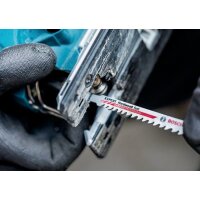 Bosch Stichsägeblatt Hardwood Fast T 144 DHM Gesamtlänge 100 mm Zahnteilung 4-5,2 mm 3 Stück / Karte