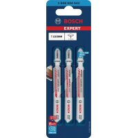 Bosch Stichsägeblatt Laminate Clean T 128 BHM Gesamtlänge 92 mm Zahnteilung 1,8 mm 3 Stück / Karte
