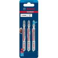 Bosch Stichsägeblatt Laminate Clean T 128 BHM Gesamtlänge 92 mm Zahnteilung 1,8 mm 3 Stück / Karte
