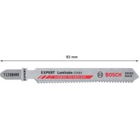 Bosch Stichsägeblatt Laminate Clean T 128 BHM Gesamtlänge 92 mm Zahnteilung 1,8 mm 3 Stück / Karte