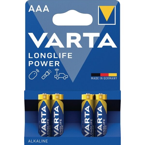 Varta Batterie Longlife Power 1,5 V AAA-AM4-Micro 1240 mAh LR03 4903 4 Stück / Blister
