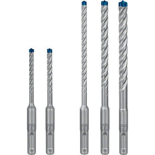 Bosch Hammerbohrersatz Expert plus 7X 5- teilig SDS Plus Kunststoffkassette mit Euroloch
