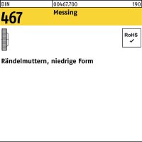 Rändelmutter DIN 467 niedrige FormM3 Messing 100...