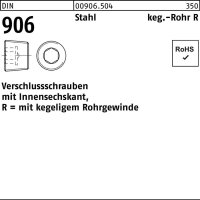 Verschlußschraube DIN 906 Innen-6kt R 1/8 Stahl 100 Stück
