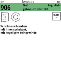 Verschlußschraube DIN 906 Innen-6kt M33x2 Stahl galv.verz. 10St.