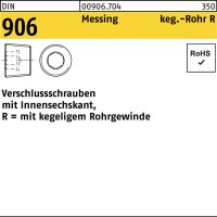 Verschlußschraube DIN 906 Innen-6kt R 1/8 Messing 100 Stück