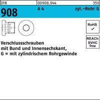 Verschlußschraube DIN 908 Bund/Innen-6kt G 1/8 A A...
