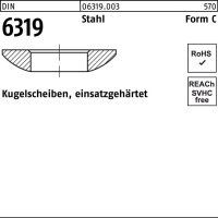 Kugelscheibe DIN 6319 FormC C10,5x21x4 Stahl...