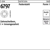 Zahnscheibe DIN 6797 FormI innengezahnt I 21 Federstahl...