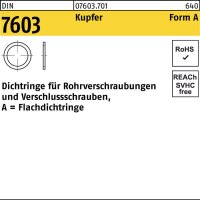 Flachdichtring DIN 7603 4x 8x1 Kupfer 100 Stück