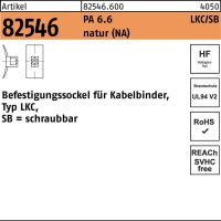 Befestigungssockel R 82546 f.Kabelb. LKC/SB 8 PA 6.6 NA 100St. HELLERMANNTYTON