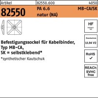 Befestigungssockel R 82550 f.Kabelb. MB-CA/SK 5,4 PA6.6 NA 100St HELLERMANNTYTON