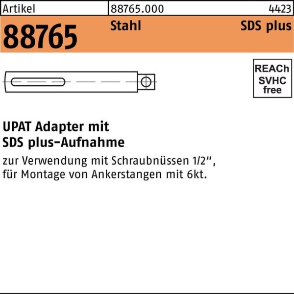 Upat Adapter R 88765 SDS-PLUS 1/2VK Stahl 1 Stück