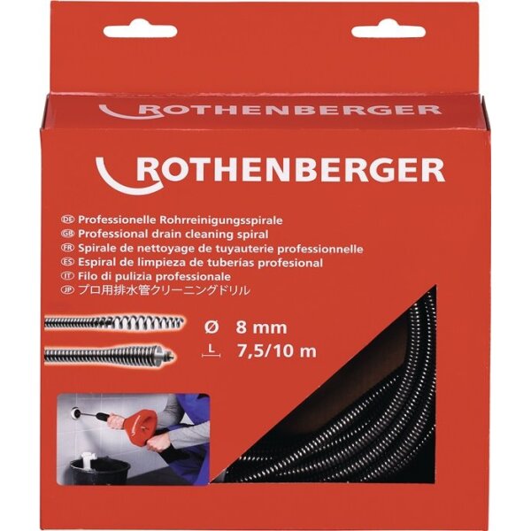 Rothenberger Spiralwerkzeug ROSPIMATIC Länge 7,5 m Spiralen-Ø 8 mm mit Werkzeugkupplung und Seele
