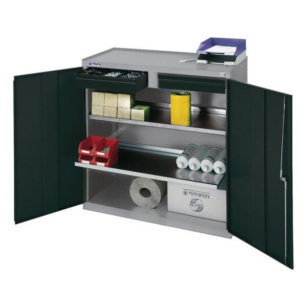 Stumpf Werkzeug-/Beistellschrank H1000xB1000xT500 mm 2Schubl.,2Bd. lichtgrau/anthrazitgrau