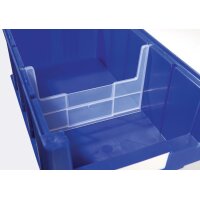 La-ka-pe Trennwand für Regalkasten B. 230 mm PP transparent, offen 1 BT = 25 ST.