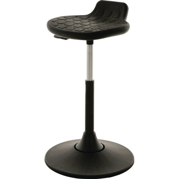 Lotz Drehhocker Kunststoff-Tellerfuß PU-Schaum schwarz Sitzhöhenverstellung 490-680 mm