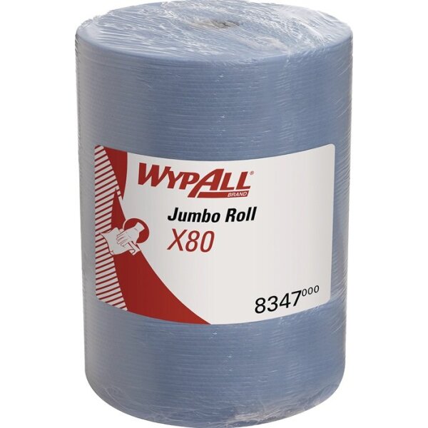 Wypall Wischtuch WypAll® X80 8347 L.ca.315 mmxB.ca.310 mm blau 1-lagig Rolle