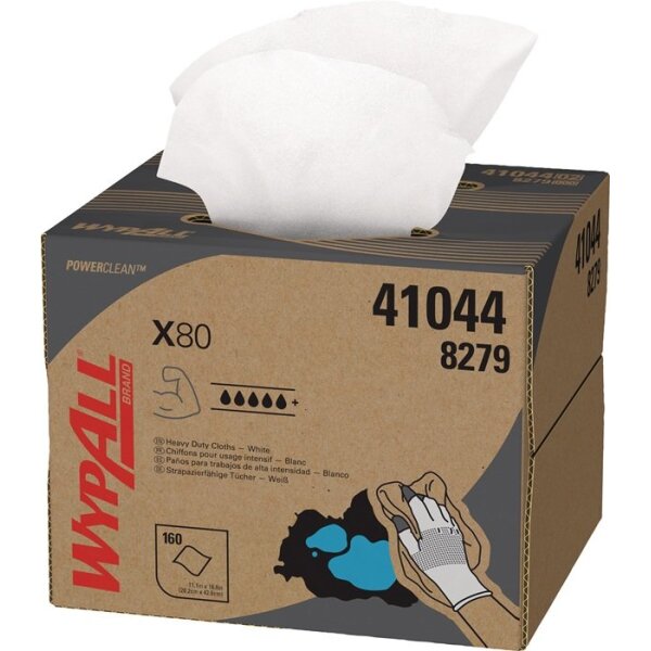 Wypall Wischtuch WypAll® X80 8279 L.ca.424 mmxB.ca.282 mm weiß 1-lagig Box