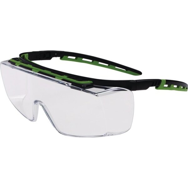 Pro fit Schutzbrille Kubik EN 166, EN 170 Bügel schwarz/grün, Scheibe klar Polycarbonat
