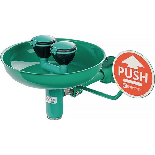 B-safety Augendusche ClassicLine mit Auffangbecken Wandmontage Anschluss 3/4 IG ″