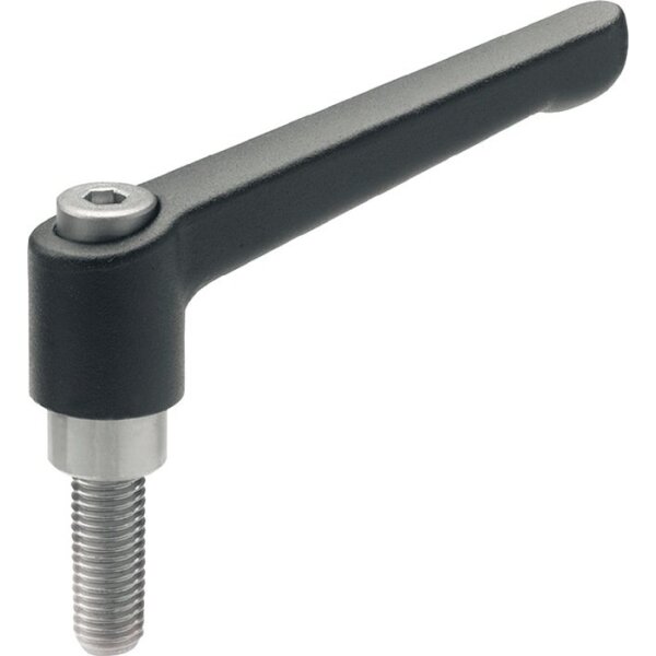 Ganter Verstellbarer Klemmhebel GN 300.1 d1 M 10 mm l1 78 mm l2 63 mm Außengewinde