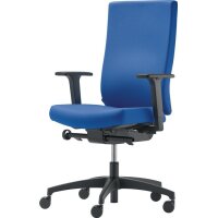 Dauphin Bürodrehstuhl mit Synchrontechnik Sitztiefe 380-440 mm azurblau 400-520 mm mit Armlehnen Tragfähigkeit 110 kg