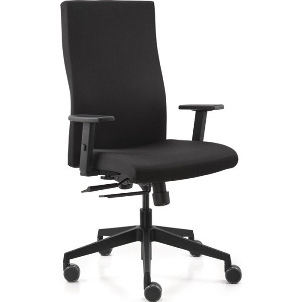 Trend office Bürodrehstuhl mit Synchrontechnik schwarz 420-530 mm mit Armlehnen Tragfähigkeit 110 kg