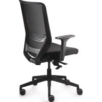 Trend office Bürodrehstuhl Mesh Armlehnen, breiten- und höhenverstellbar schwarz 410-520 mm mit Synchrontechnik Tragfähigkeit 110 kg