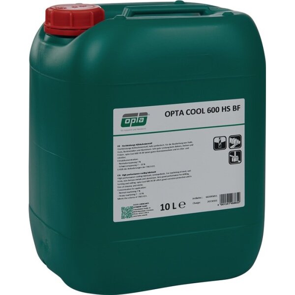 Opta Hochleistungskühlschmierstoff Cool 600 HS BF wassermischbar 10 l Kanister