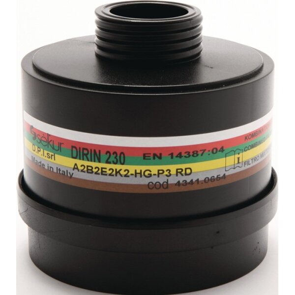 Ekastu Mehrbereichskombifilter DIRIN 230 EN 14387 A2 B2 E2 K2 Hg-P3 f.4000 370 800/4000 370 801/4000 370 829