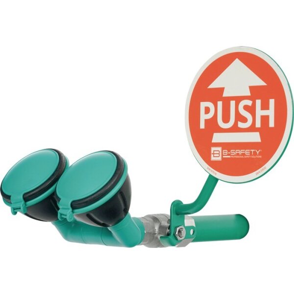 B-safety Augendusche ClassicLine mit zwei Brauseköpfen 45 ° Wandmontage Anschluss 3/4 AG ″