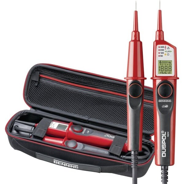 Benning Spannungs-/Durchgangsprüfer DUSPOL® digital + Premium Tasche HardCas 1-1000 V AC/1-1200 V DC CAT IV 600V/CAT III 1000 V