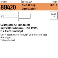 Blindniete R 88420 Flachrundkopf 3,2x6,5 Niet Aluminium/Dorn Stahl 500St. GESIPA