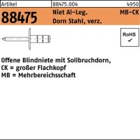 Blindniete R 88474 FLAKO 3,2x 9,5 K 9,5 Niet Alu/Dorn Sta verz. 1000St. GESIPA