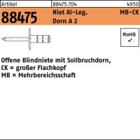 Blindniete R 88474 FLAKO 3,2x 8 K 9,5 Niet Aluminium/Dorn...