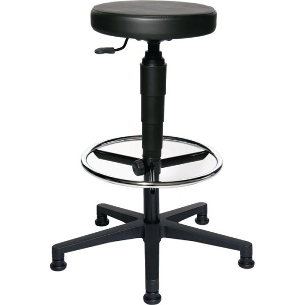 Topstar Drehhocker mit Gleiter Kunstleder-Hochpolster schwarz Sitzhöhenverstellung 580-840 mm