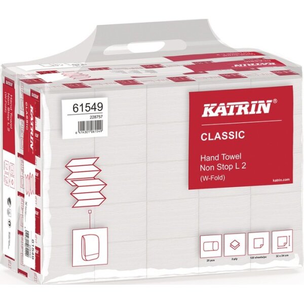 Elos Falthandtuch Katrin Classic L 2 2-lagig weiß L.ca.240 mm xB.ca.320 mm 3000 Tücher/KT