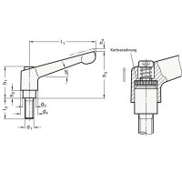 Verstellbarer Klemmhebel GN 300 GANTER