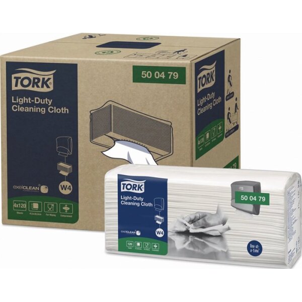 Tork Putztuch TORK 500479 L.ca.415 mmxB.ca.355 mm weiß 1-lagig 4 Pack mit je 120 Blätter