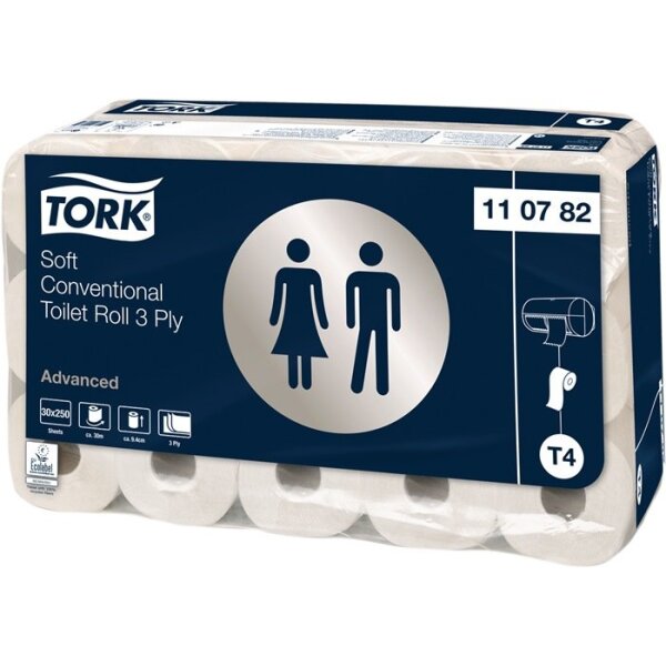 Tork Toilettenpapier TORK Advanced · 110782 3-lagig, Dekorprägung 30x1 Rolle