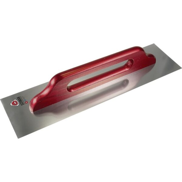 Schwan Schweizer Glättekelle Länge 500 mm Holzgriff rostfreies Blatt gehärterer Stahl Stärke 0,7 mm