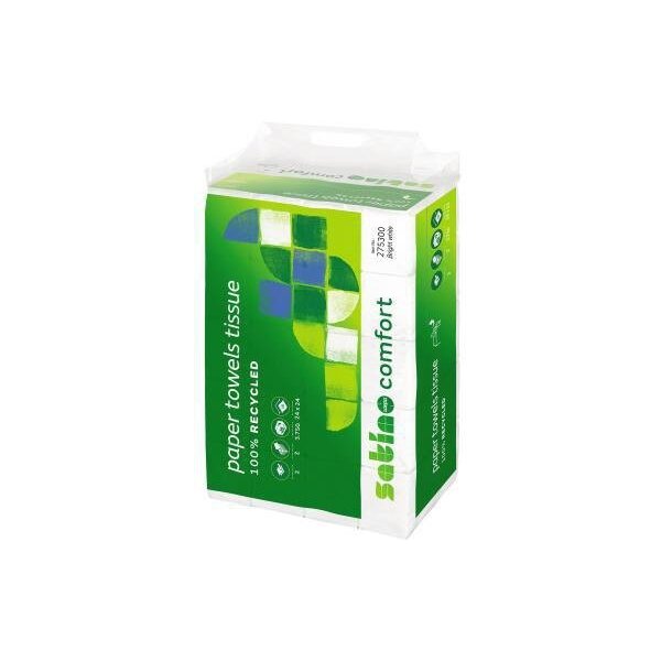 Satino by wepa Papierhandtuch Satino by WEPA Comfort 24 x 24 cm (B x L) Tissue hochweiß 25 x 150 Bl./Pack.