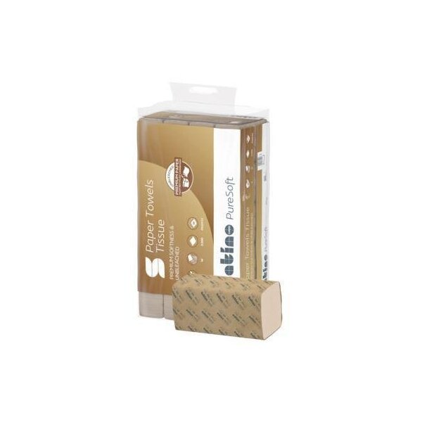 Satino by wepa Papierhandtuch Satino by WEPA PureSoft 24 x 23 cm (B x L) Papier 100 % recycelte Wellpappe softbeige 20 x 160 Bl./Pack.