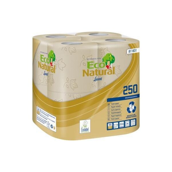 Eco natural Toilettenpapier Eco Natural 2-lagig Papier havanna 250 Bl./Rl. 64 Rl./Pack.