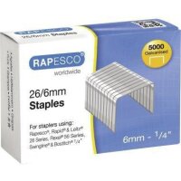 Rapesco Heftklammer RAPESCO 24/6 Stahl 5.000 St./Pack....