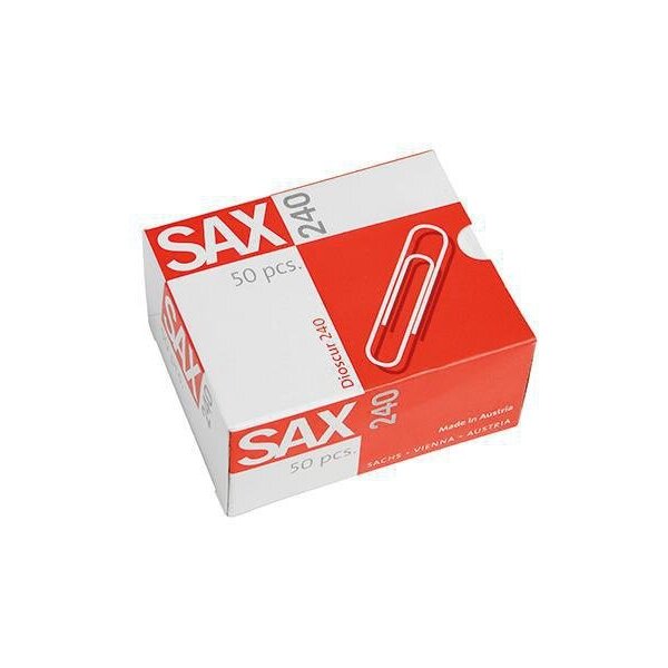 Sax Büroklammer Sax spitze Form 78mm Metall verzinkt 50 St./Pack.
